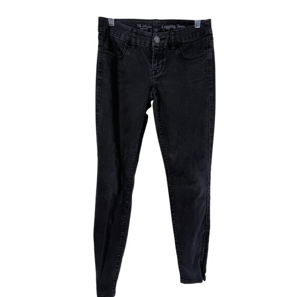 👖 The Limited Washed Charcoal Black Legging Jean Zipper Ankle 2 👖 - Picture 2 of 6